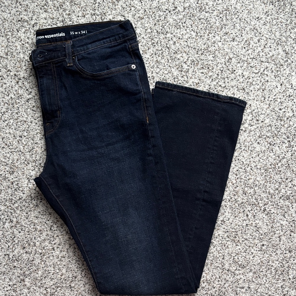 👖💙🖤Essentials Men’s Dark Blue bootcut slim Leg Jeans👖💙🖤